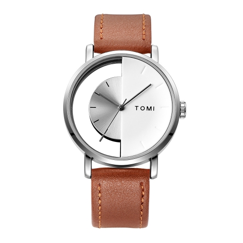 TOMI T080 Hollow Design Half See-through Unisex Quartz Watch(White Face Silver Shell Brown Strap)
TOMI T080 Hollow Design Half See-through Unisex Quartz Watch(White Face Silver Shell Brown Strap)