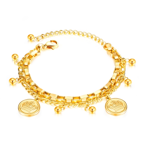 Multi-Layer Stainless Steel Bracelet Ladies Hand Jewelry, Style: 1058 Gold Plated
Multi-Layer Stainless Steel Bracelet Ladies Hand Jewelry, Style: 1058 Gold Plated