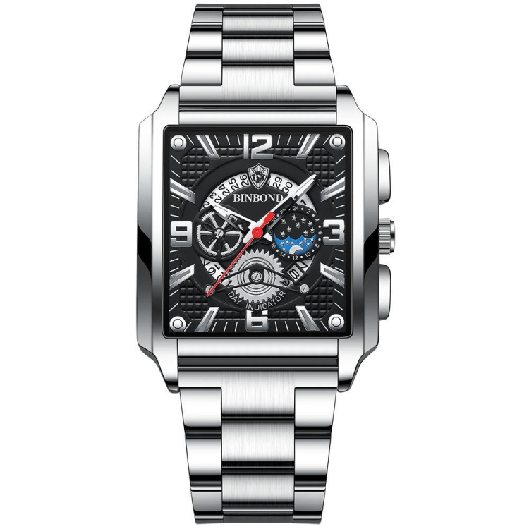 BINBOND B6575 Men Vintage Square Multifunctional Luminous Quartz Watch, Color: White-Black
BINBOND B6575 Men Vintage Square Multifunctional Luminous Quartz Watch, Color: White-Black
