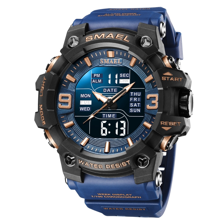 SMAEL 8049 Waterproof Sports Watch Men Multi-function Night Light Electronic Watch(Deep Blue)
SMAEL 8049 Waterproof Sports Watch Men Multi-function Night Light Electronic Watch(Deep Blue)