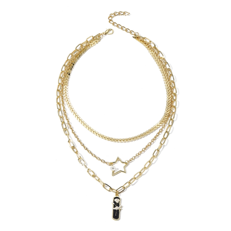 N2209-10 Five-star Three-layer Ladies Metal Temperament Necklace Clavicle Chain
N2209-10 Five-star Three-layer Ladies Metal Temperament Necklace Clavicle Chain