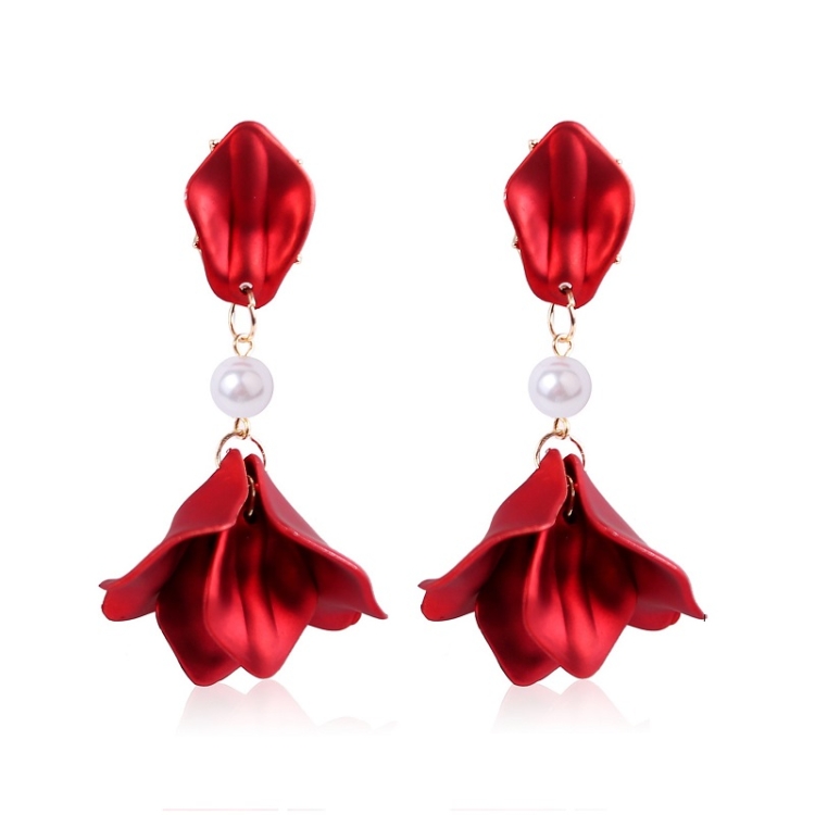 Long Exaggerated Fabric Art Handmade Petal Earrings, Color: E1910-4 Pearl Model
Long Exaggerated Fabric Art Handmade Petal Earrings, Color: E1910-4 Pearl Model