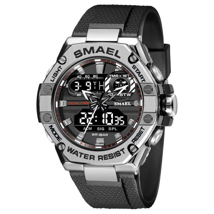 SMAEL 8066 Outdoor Electronic Sports Watch Alloy Colorful Multifunctional Men Watch(Silver)
SMAEL 8066 Outdoor Electronic Sports Watch Alloy Colorful Multifunctional Men Watch(Silver)