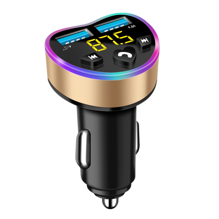 Car MP3 Bluetooth Player FM Transmitter Multifunctional Car Charger, Model: 4.8A Golden
Car MP3 Bluetooth Player FM Transmitter Multifunctional Car Charger, Model: 4.8A Golden