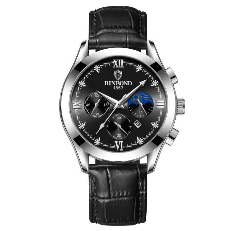 BINBOND B3591 30m Waterproof Luminous Calendar Men Watch, Color: Black Leather-White-Black
BINBOND B3591 30m Waterproof Luminous Calendar Men Watch, Color: Black Leather-White-Black