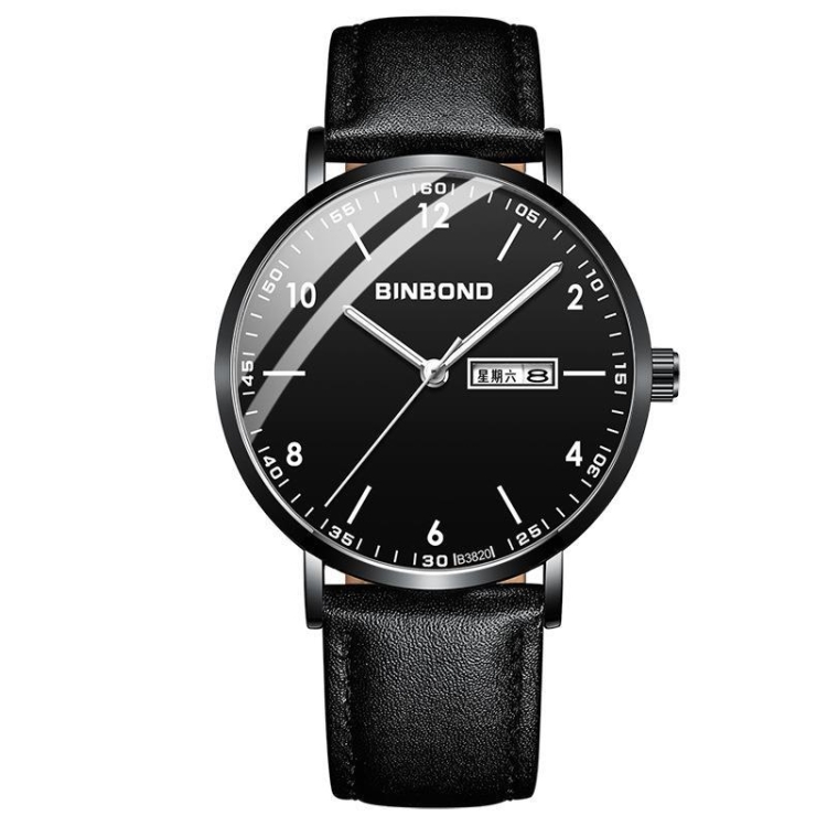 BINBOND B3820 30M Waterproof Ultra-thin Quartz Luminous Starry Watch, Color: Black Leather-Black-Black
BINBOND B3820 30M Waterproof Ultra-thin Quartz Luminous Starry Watch, Color: Black Leather-Black-Black