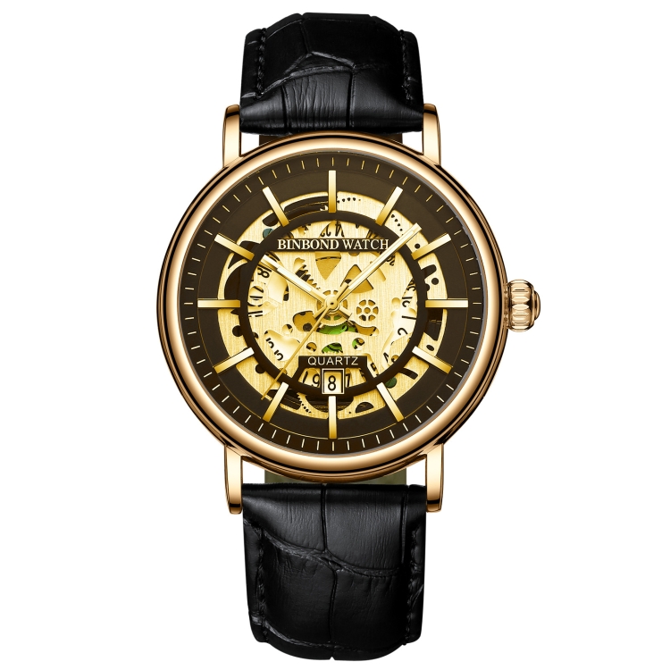 BINBOND B7872 Multifunctional Hollow Luminous Waterproof Quartz Watch, Color: Black Leather-Full-gold-Black
BINBOND B7872 Multifunctional Hollow Luminous Waterproof Quartz Watch, Color: Black Leather-Full-gold-Black