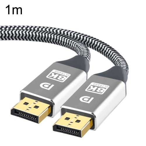 

1m 1.4 Version DP Cable Gold-Plated Interface 8K High-Definition Display Computer Cable(Silver)