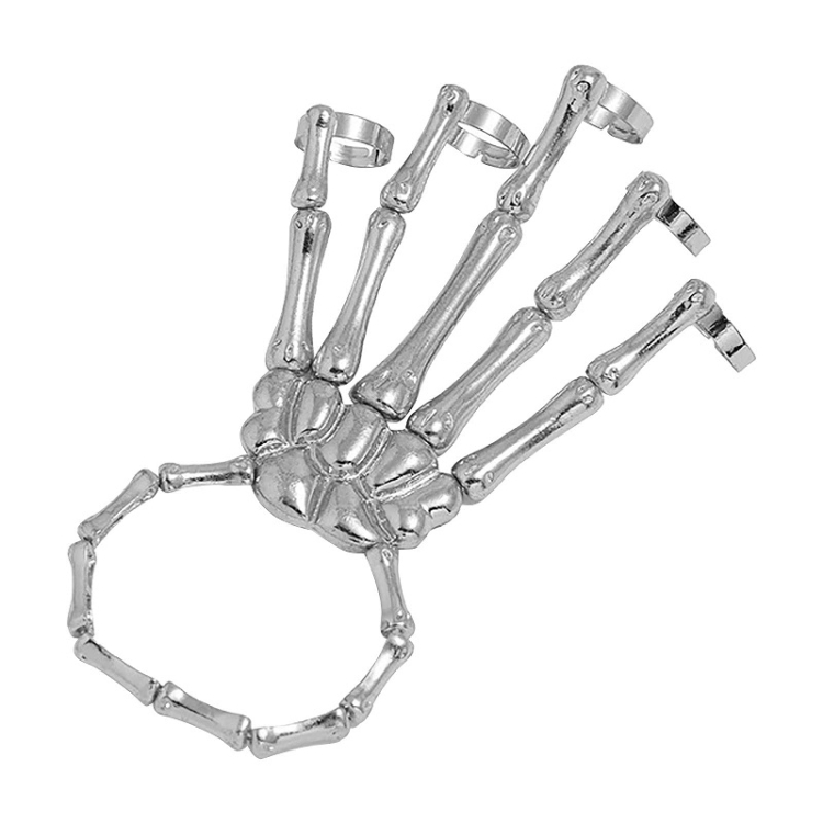 Punk Skull Hand Bone Five Finger Ring Adjustable Integrated Chain(SKU5875 Silver)
Punk Skull Hand Bone Five Finger Ring Adjustable Integrated Chain(SKU5875 Silver)