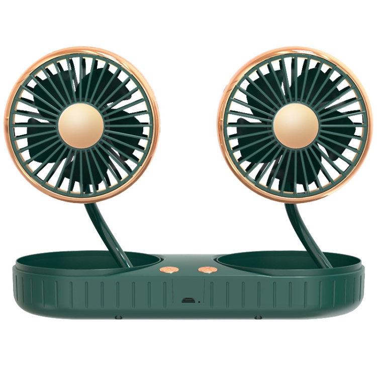 F304 Double-head Hose Built-in Lithium Battery USB Car Fan, Color: Green Gold
F304 Double-head Hose Built-in Lithium Battery USB Car Fan, Color: Green Gold