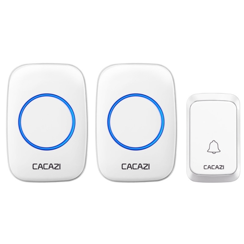 

CACAZI A06-DC 1 to 2 Battery Smart Home Wireless Waterproof Doorbell(White)