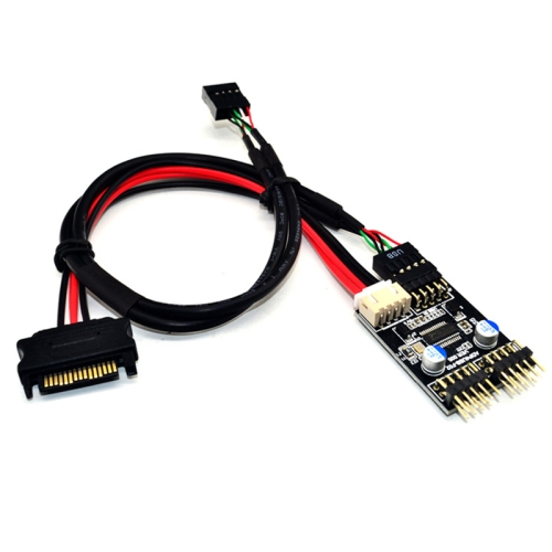 USB2.0 9pin To Dual 9pin Header HUB 1 to 2 Extension Connector Adapter with SATA Power Cable
USB2.0 9pin To Dual 9pin Header HUB 1 to 2 Extension Connector Adapter with SATA Power Cable
