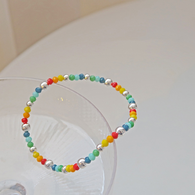 925 Silver Plated Rainbow Smile Beaded Bracelet Ladies Jewelry, Color: Bead Model
925 Silver Plated Rainbow Smile Beaded Bracelet Ladies Jewelry, Color: Bead Model