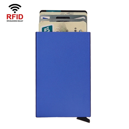 

RFID Short Metal Card Case Credit Card Holder Wallet(Blue)