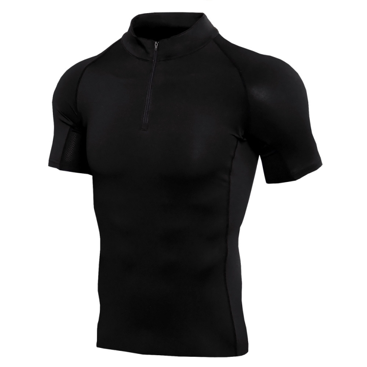 Mens Short Sleeve Quick Dry Gym Wear Fitness Clothing With Zipper Neck, Size: S(Black)
Mens Short Sleeve Quick Dry Gym Wear Fitness Clothing With Zipper Neck, Size: S(Black)