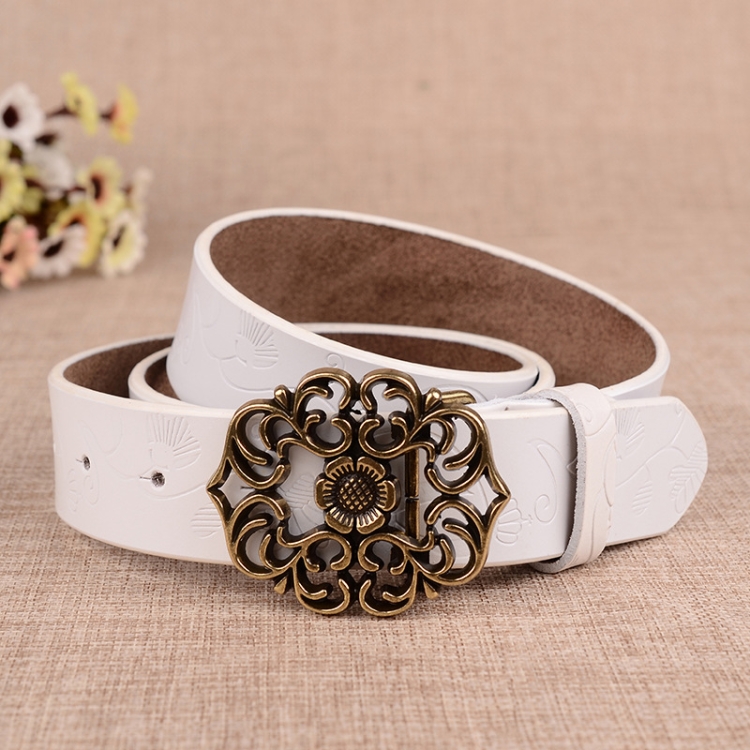 105cm Sunflower Pattern Needle Buckle Women Belt Retro Waist Band Leather Belt(White)
105cm Sunflower Pattern Needle Buckle Women Belt Retro Waist Band Leather Belt(White)