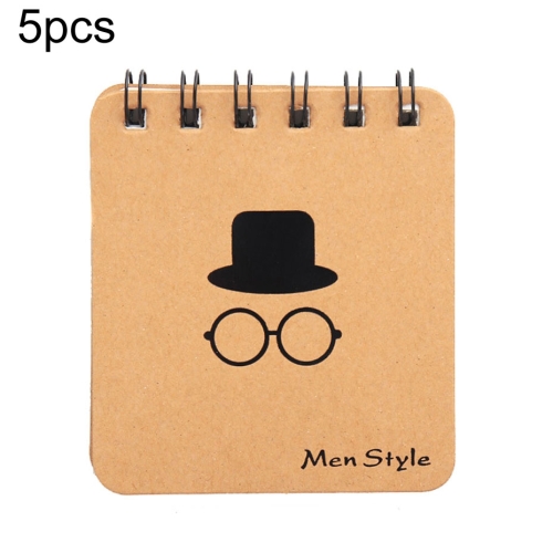 

Small Portable Notebook Mini Pocket Coil Notes, Model: Glasses And Hat