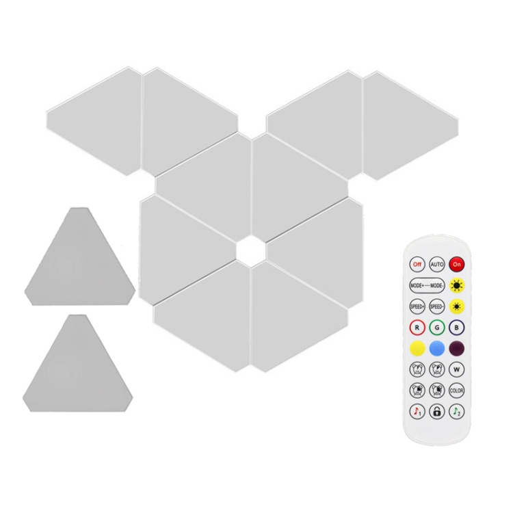 12pcs /Set Triangle Splicing Intelligent Sound Control Quantum Light Atmosphere Lighting With Remote Control, US Plug(WiFi Model)
12pcs /Set Triangle Splicing Intelligent Sound Control Quantum Light Atmosphere Lighting With Remote Control, US Plug(WiFi Model)