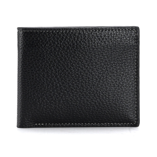 

Horizontal Litchi Print Mens Wallet Multifunctional Money Clip Card Holder(Black)