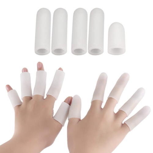

5pcs/Set Gel Finger Cots Hand Joint Crack Protector, Color: Close Style White