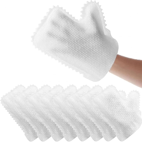 

10pcs /Pack Fish Scale Washable Non Woven Mittens Reusable Dust Removal Gloves(White)