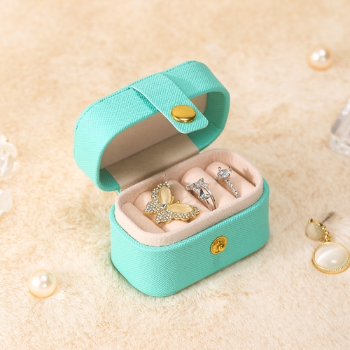 

Mini Ring Box Portable Jewelry Box PU Leather Earring Jewelry Storage Box, Color: Blue