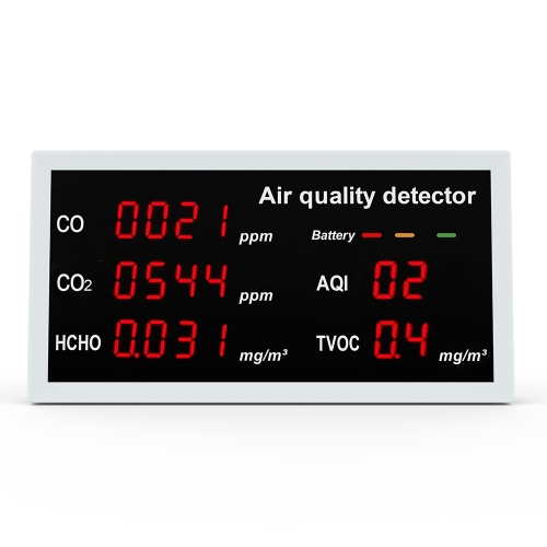 

5-in-1 Indoor Home Portable Air Monitor TVOC Formaldehyde Detector(W17 White)