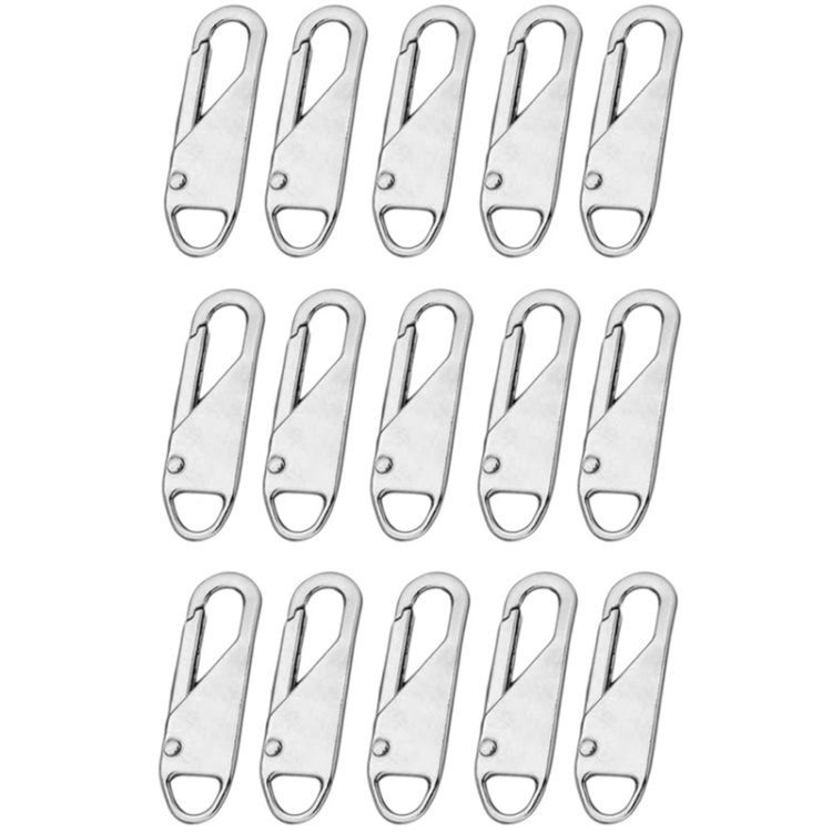15pcs Universal Detachable Zip Slider Replacement Head Accessory, Color: Silver
15pcs Universal Detachable Zip Slider Replacement Head Accessory, Color: Silver