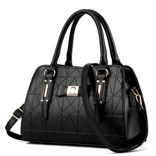

Women Bowknot Embossed Handbag Large Capacity Shoulder Bag(Black)