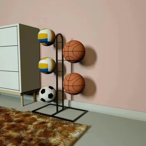 

5 Layers Basketball Storage Rack Volleyball Stand Holder(Black)