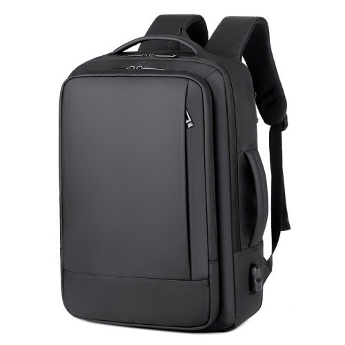 

Expandable Business Waterproof Laptop Backpack with USB Port(Black)