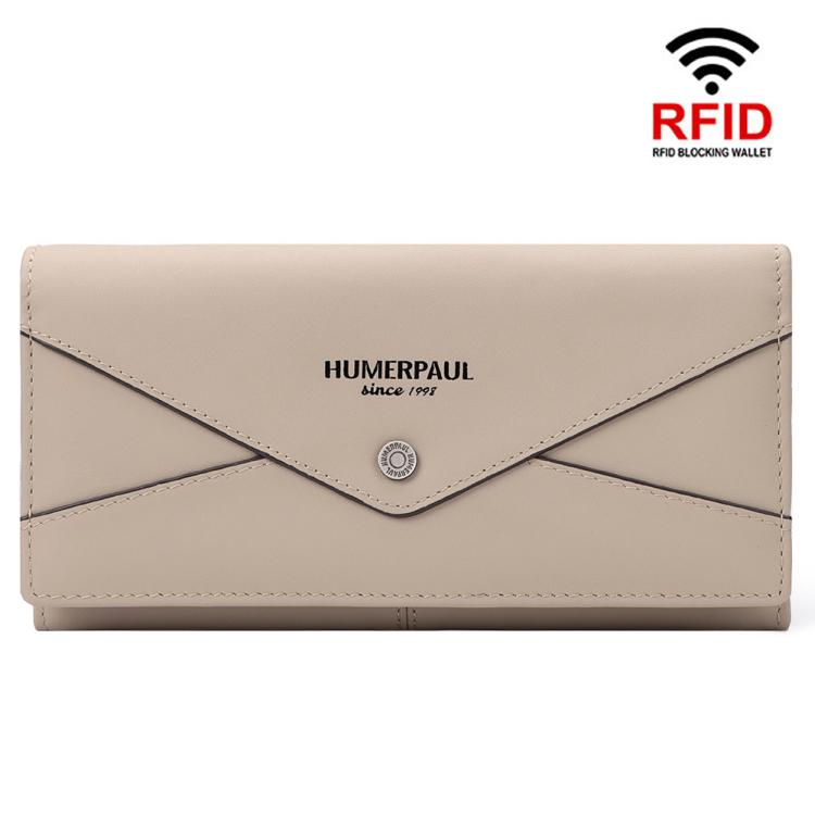HUMERPAUL BP998 Women Leather Long Wallet RFID Multi-Card Holder Clutch Bag(Beige)
HUMERPAUL BP998 Women Leather Long Wallet RFID Multi-Card Holder Clutch Bag(Beige)