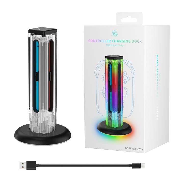 For Nintendo Switch 2/Switch Joy-Con JYS 4-in-1 Charging Station with RGB Lighting Simultaneous Charger Dock for 4 Controllers(Transparent)
For Nintendo Switch 2/Switch Joy-Con JYS 4-in-1 Charging Station with RGB Lighting Simultaneous Charger Dock for 4 Controllers(Transparent)