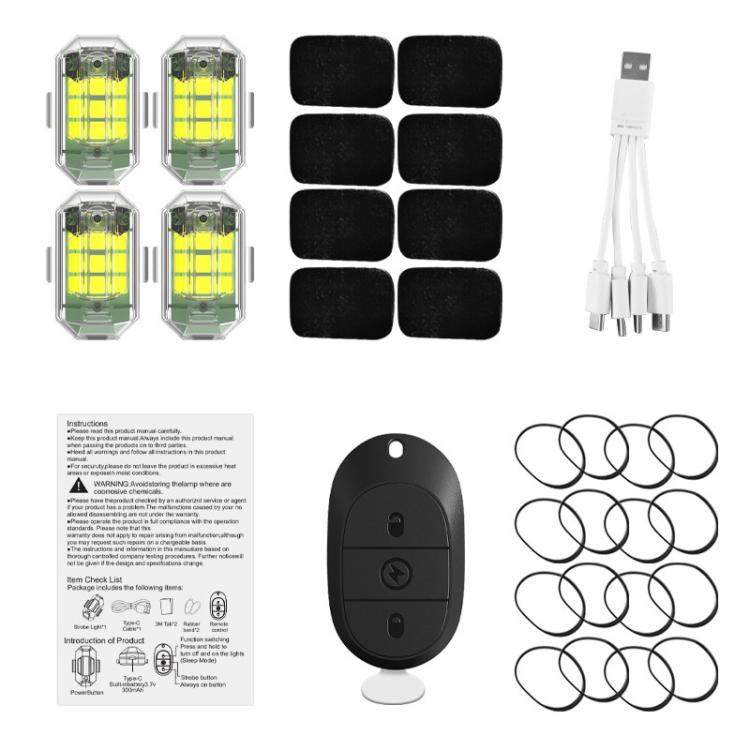M3 Motorcycle Bicycle Drone Strobe Light Waterproof Wireless Remote Control Anti-Tailgating Light, Spec: 4 Lights + Remote Control
M3 Motorcycle Bicycle Drone Strobe Light Waterproof Wireless Remote Control Anti-Tailgating Light, Spec: 4 Lights + Remote Control
