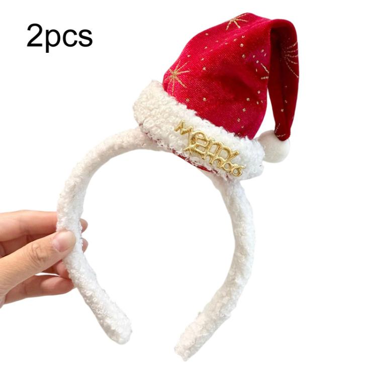 2pcs Christmas Hair Clips Headbands Christmas Hat Hair Accessories, Style: Hair Band Red
2pcs Christmas Hair Clips Headbands Christmas Hat Hair Accessories, Style: Hair Band Red