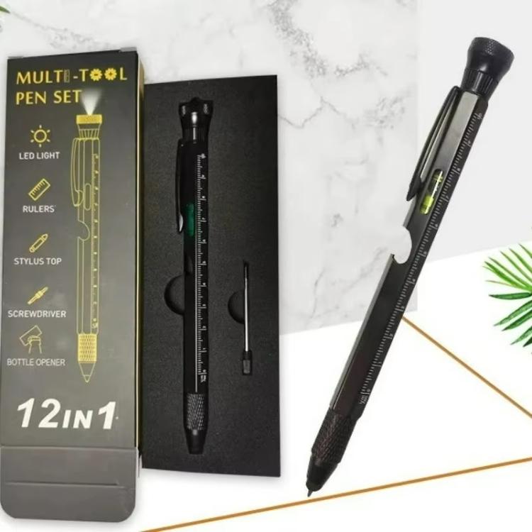 12-In-1 Multifunctional EDC Tool Pen With LED Light, Ruler Scale, Stylus, Bottle Opener & Magnetic Tip For Fidget Relief(Black)
12-In-1 Multifunctional EDC Tool Pen With LED Light, Ruler Scale, Stylus, Bottle Opener & Magnetic Tip For Fidget Relief(Black)