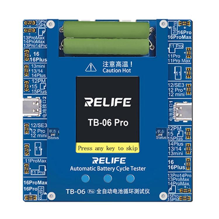 RELIFE TB-06 Pro For IPhone 11-16 Series Fully Automatic Battery Cycle Tester With Dual-Channel Independent Battery Cycle Charging, EU Plug