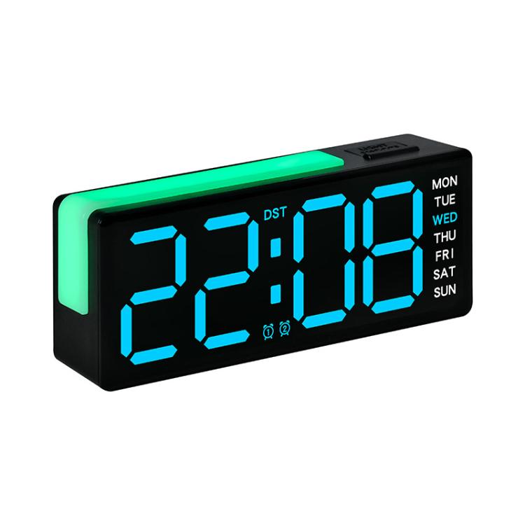 Digital Alarm Clock with RGB L-Shaped Night Light, Dual Alarms, Day/Date/Temperature Display, 3 Brightness Levels(5525 Black Shell Blue Light)
Digital Alarm Clock with RGB L-Shaped Night Light, Dual Alarms, Day/Date/Temperature Display, 3 Brightness Levels(5525 Black Shell Blue Light)