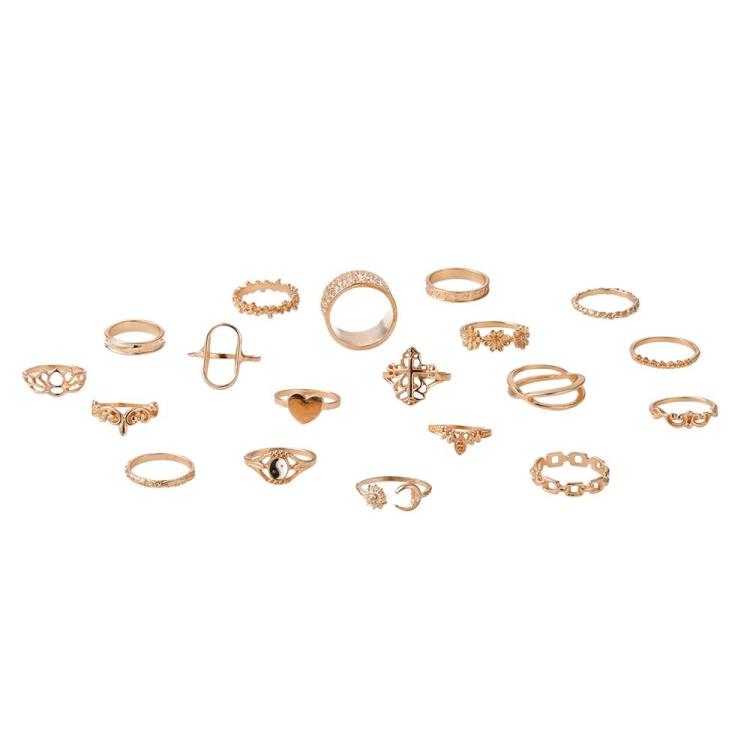 19pcs /Set Vintage Heart Flower Chain Ring Set(7015)
19pcs /Set Vintage Heart Flower Chain Ring Set(7015)
