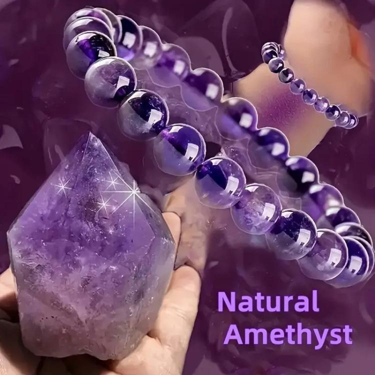 Natural Amethyst Beaded Bracelet Purple Crystal Healing Stone Stretch Bracelet, Mindful Spiritual Meditation Gemstone Jewelry Gift(A Purple)
Natural Amethyst Beaded Bracelet Purple Crystal Healing Stone Stretch Bracelet, Mindful Spiritual Meditation Gemstone Jewelry Gift(A Purple)