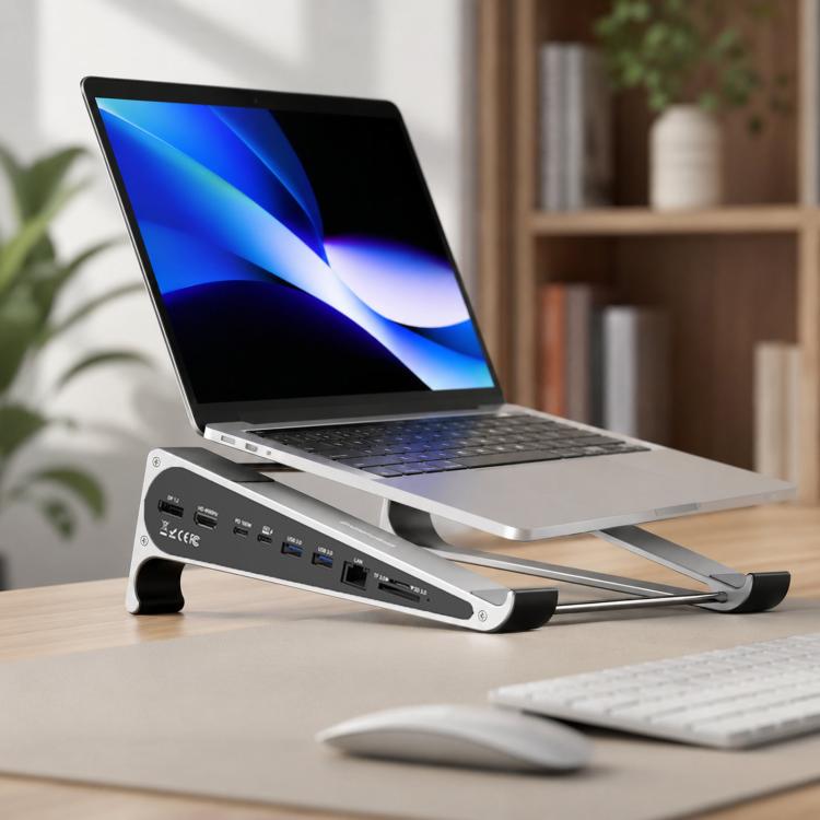 TYPE-C Laptop / Tablet Stand With USB 3.0 Expansion Dock, Interfaces: 9 in 1 Expansion/Triple Display/Ethernet Port
TYPE-C Laptop / Tablet Stand With USB 3.0 Expansion Dock, Interfaces: 9 in 1 Expansion/Triple Display/Ethernet Port