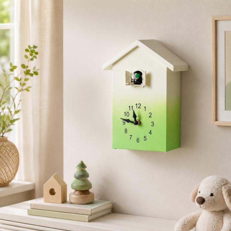 Modern Cuckoo Clock Kids House Shaped Wall Clock with Bird Chime Quiet Non-Ticking Decorative Wall Clock for Living Room Bedroom(T62 Green)
Modern Cuckoo Clock Kids House Shaped Wall Clock with Bird Chime Quiet Non-Ticking Decorative Wall Clock for Living Room Bedroom(T62 Green)