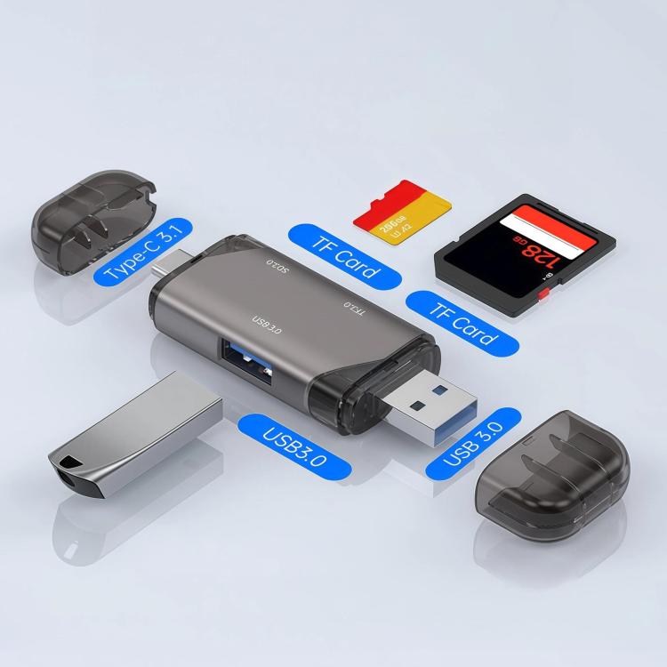 ADS-329 USB / Type-C 3.0 Card Reader 5 In 1 SD/TF Memory Card USB Flash Drive Reader(Dark Gray)
ADS-329 USB / Type-C 3.0 Card Reader 5 In 1 SD/TF Memory Card USB Flash Drive Reader(Dark Gray)