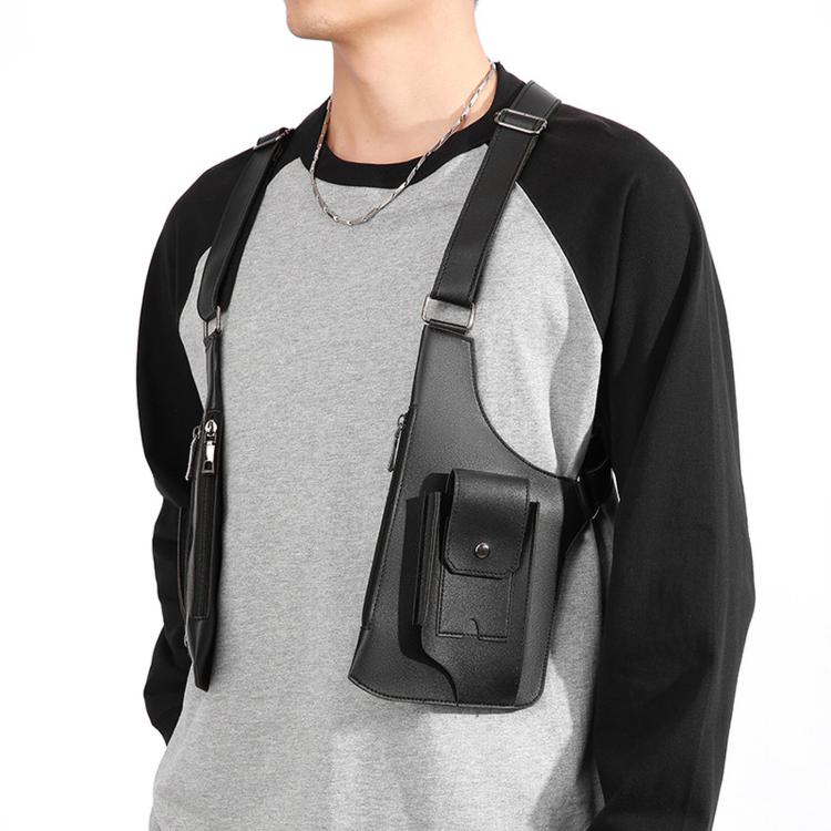 PU Leather Underarm Shoulder Bag Harness Anti Theft Chest Rig with Adjustable Straps Techwear Utility Vest Bag(Black)
PU Leather Underarm Shoulder Bag Harness Anti Theft Chest Rig with Adjustable Straps Techwear Utility Vest Bag(Black)