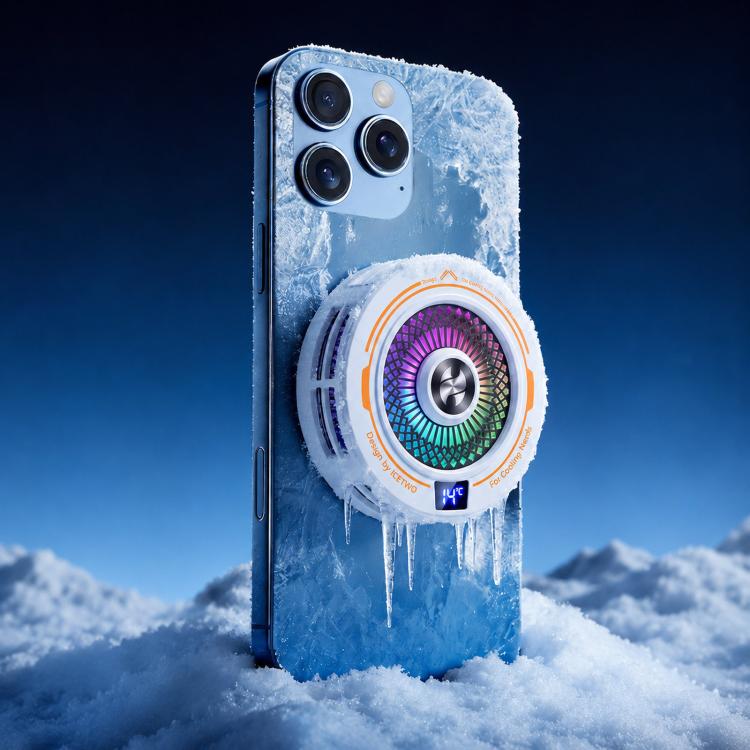 AI Mobile Phone Cooler Magnetic Semiconductor Radiator with Temperature Display & RGB Light White
AI Mobile Phone Cooler Magnetic Semiconductor Radiator with Temperature Display & RGB Light White