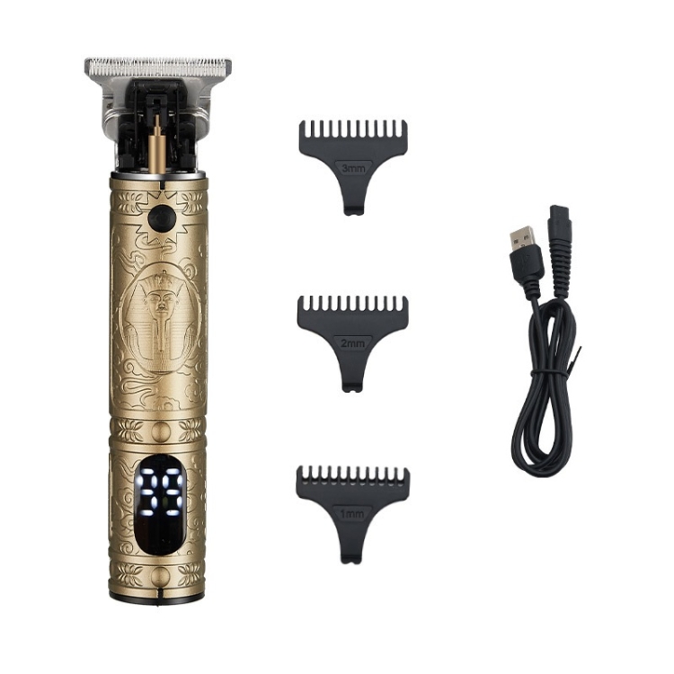 Vintage Pharaoh Engraving USB Rechargeable Hair Clipper With LCD Display(Yellow)
Vintage Pharaoh Engraving USB Rechargeable Hair Clipper With LCD Display(Yellow)