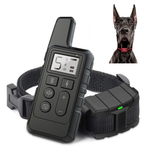 

500m Dog Training Bark Stopper Remote Control Electric Shock Waterproof Electronic Collar(Black)