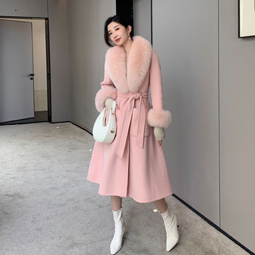 Autumn And Winter Solid Color Large Fur Collar Slim Mid-length Woolen Coat With Large Pockets for Women (Color:Pink Size:M)
Autumn And Winter Solid Color Large Fur Collar Slim Mid-length Woolen Coat With Large Pockets for Women (Color:Pink Size:M)