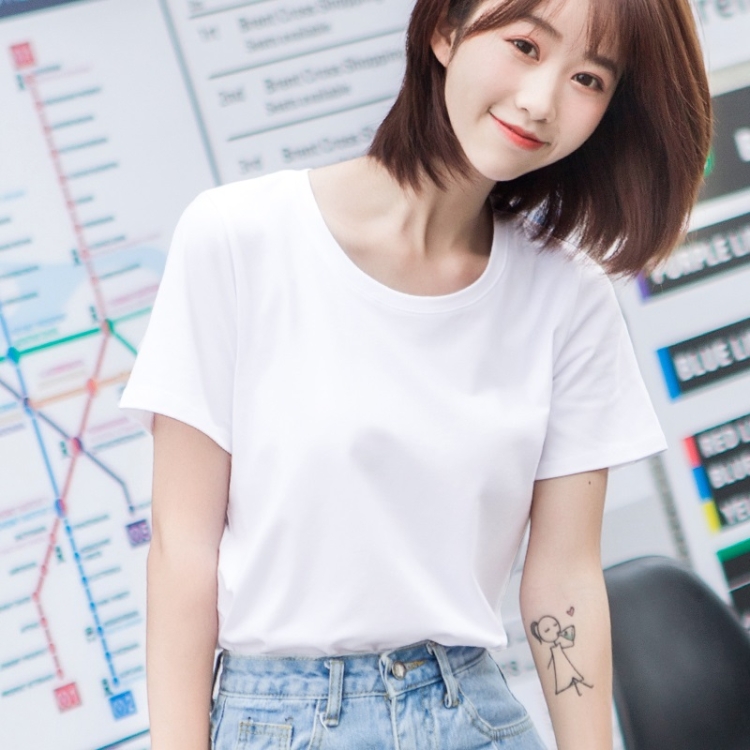 Summer Combed Cotton Mid-length Loose Round Neck Short Sleeve T-Shirt for Ladies (Color:White Size:XXXL)
Summer Combed Cotton Mid-length Loose Round Neck Short Sleeve T-Shirt for Ladies (Color:White Size:XXXL)