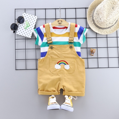 Summer Two-piece Baby Suspenders Suit Striped Short-sleeved Summer Dress (Color:Yellow Size:110)
Summer Two-piece Baby Suspenders Suit Striped Short-sleeved Summer Dress (Color:Yellow Size:110)